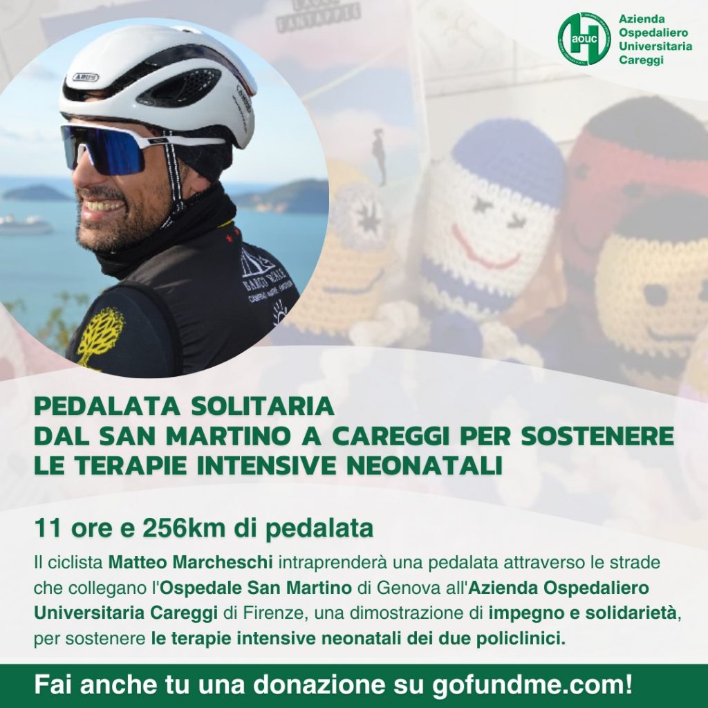 Pedalata solitaria da San Martino a Careggi per sostenere le Terapie Intensive Neonatali