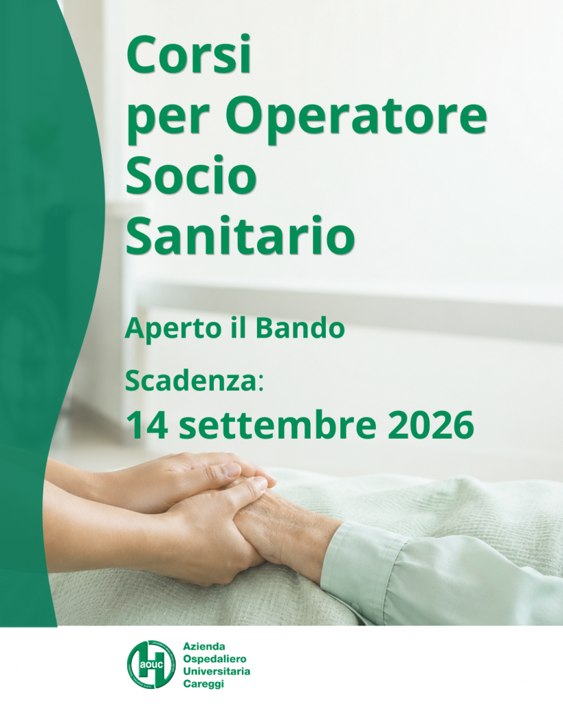 Selezione per l’ammissione ai corsi abbreviati per Operatore Socio Sanitario Anno Formativo 2026/2027 (02/2026/CF) – Scadenza ore 12:00 del 14/09/2026
