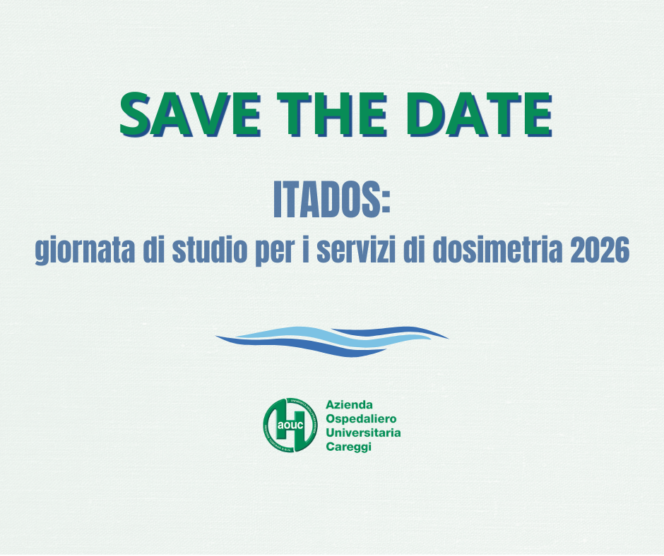 Save the date: ITADOS – giornata di studio per i servizi di dosimetria – 1 e 2 dicembre 2026